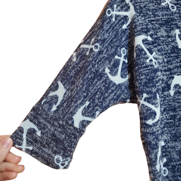 Rue21 Womens Navy Blue and White Anchor Short Sleeve V-neck Top S - Picture 4 of 6